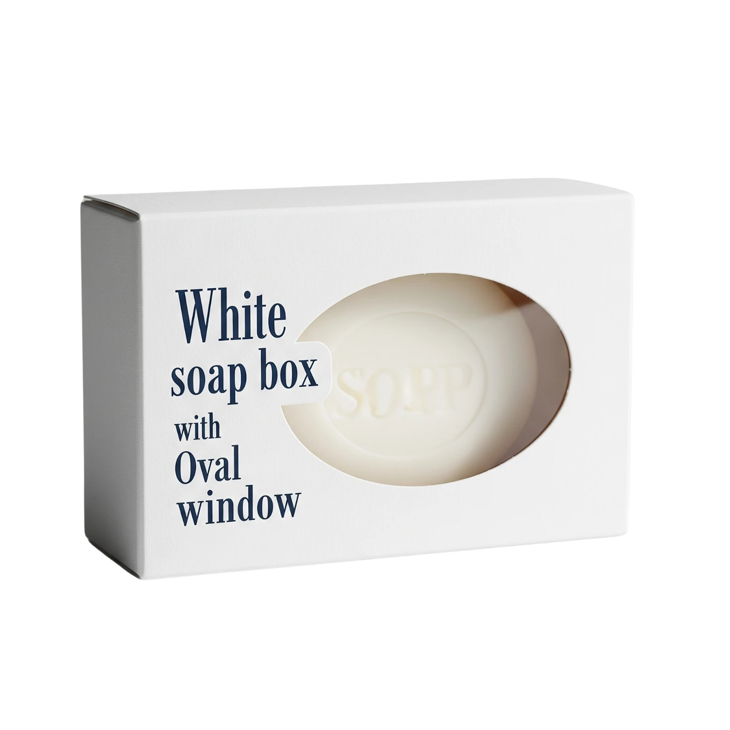 White soap box with Oval window